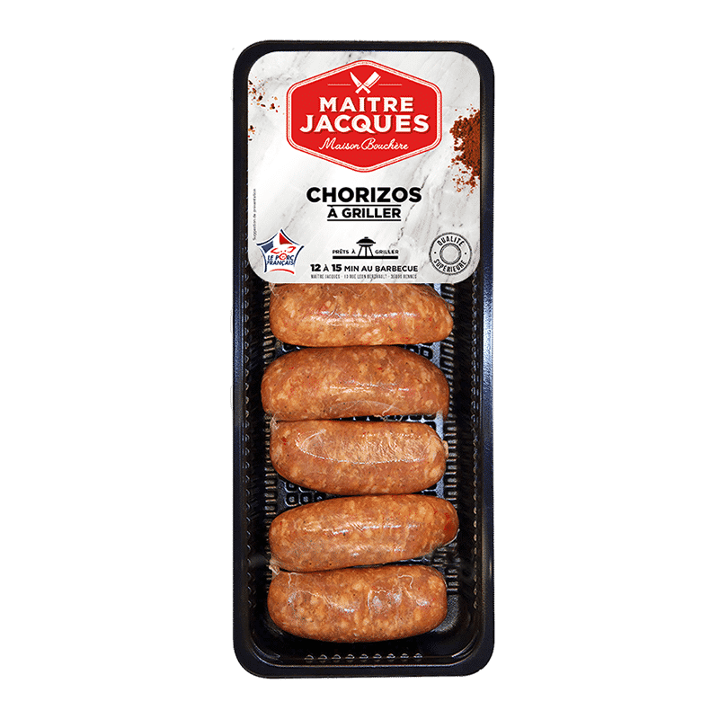 Chorizos à griller, mini saucisses apéritif Maître Jacques CHORIZO FRAIS A GRILLER | VIT EN BOUCHE Bretagne